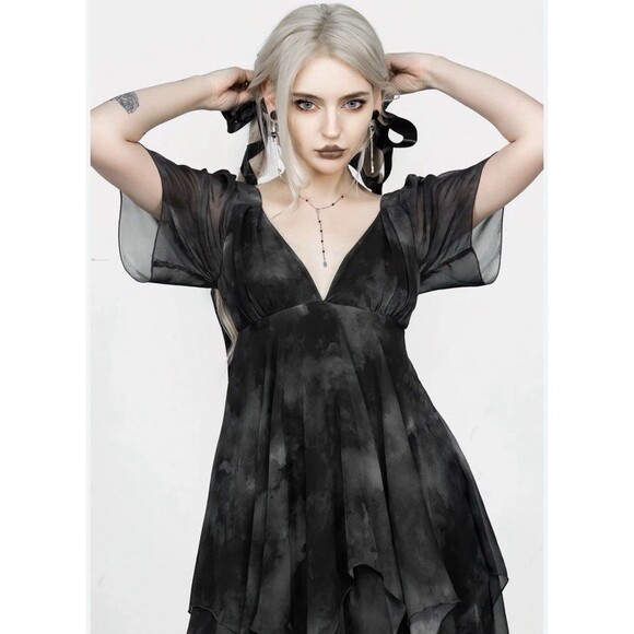Disturbia Black and Gray Midi Dress RUNS SMALL - Picture 11 of 11